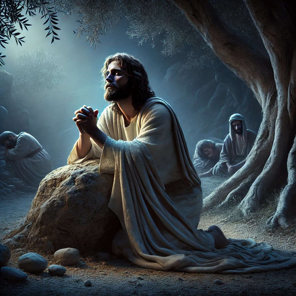 Jesús ora en el huerto